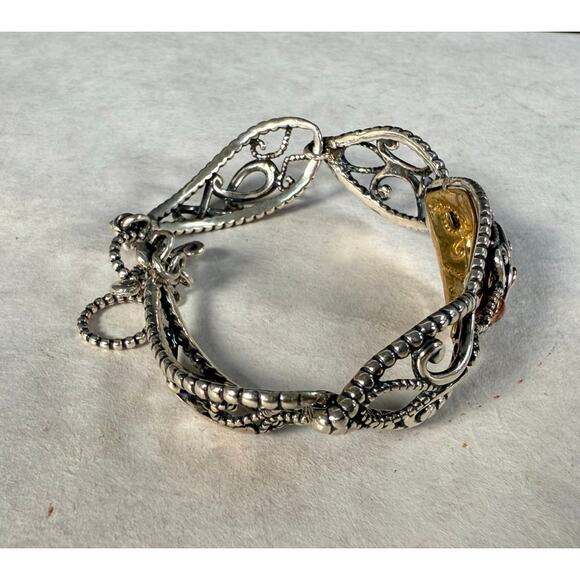 Carolyn Pollack Relios Sterling Silver Brass Copper Link Bracelet - Picture 5 of 7